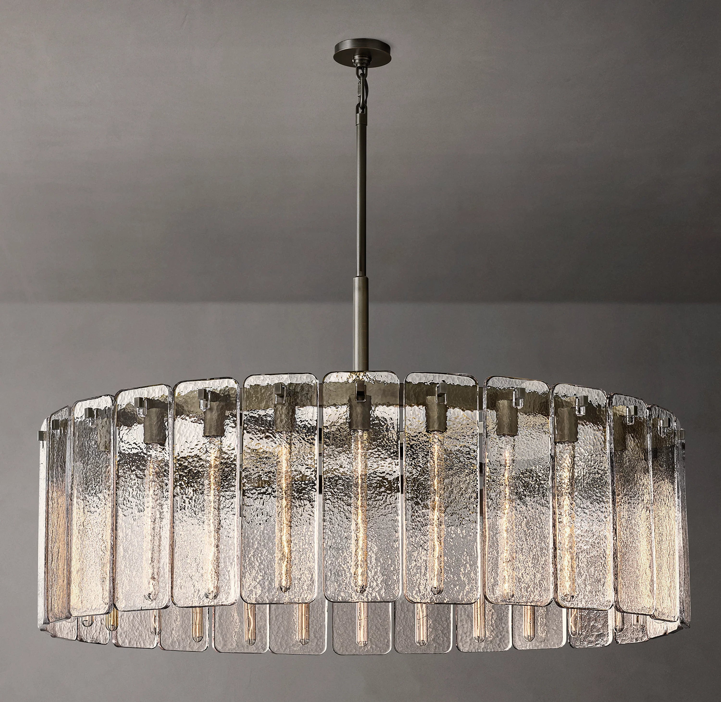Textured Glass Round Chandelier - Calamette