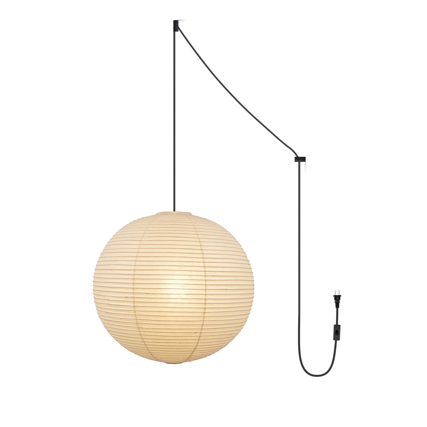 Akari A Pendant Swag Light (black plug wire)