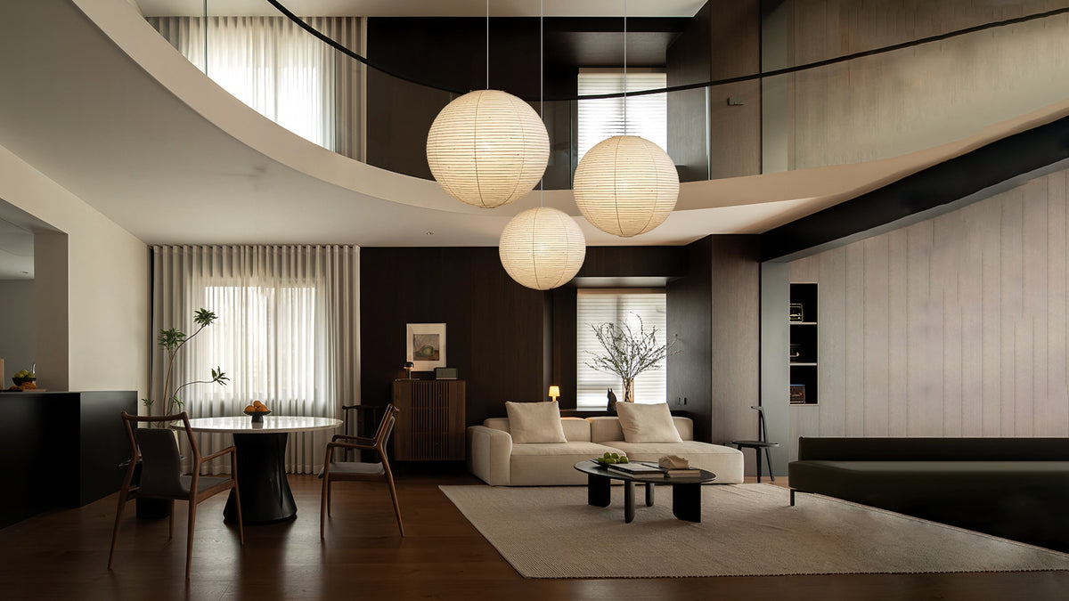 Akari Spherical Pendant Light for Bedroom and Window-Side Spaces