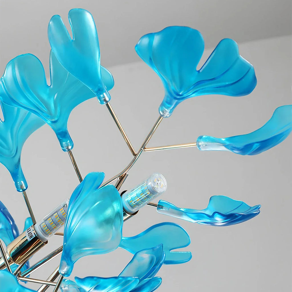 Antizer Acrylic Ginkgo Leaf Chandelier for Dining Area