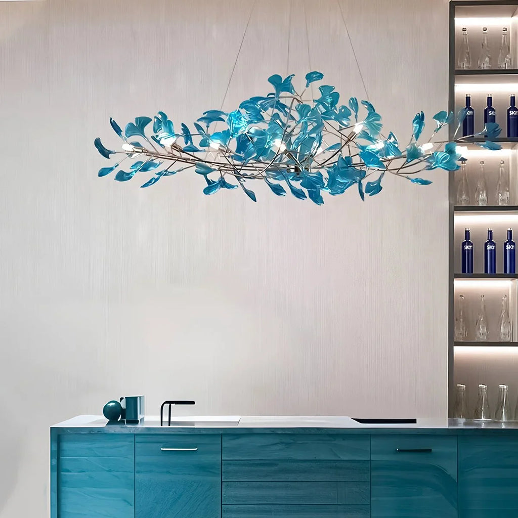 Antizer Acrylic Ginkgo Leaf Chandelier for Dining Area