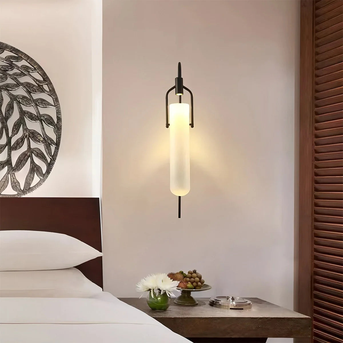 Zarvo Modern Arc Glass Wall Lamp for Bedroom