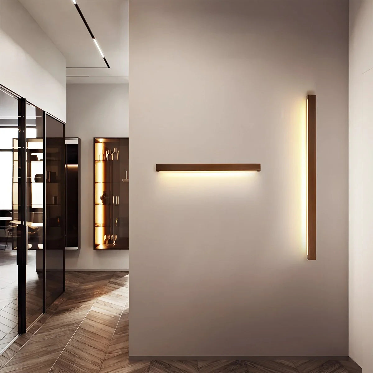 Zarvo Arlo Linear Wood Wall Light for Hallway