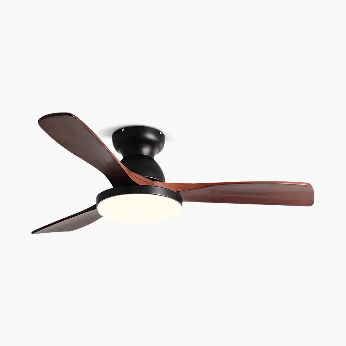 Antizer Vintage 3-leaf Wood Ceiling Fan Lamp