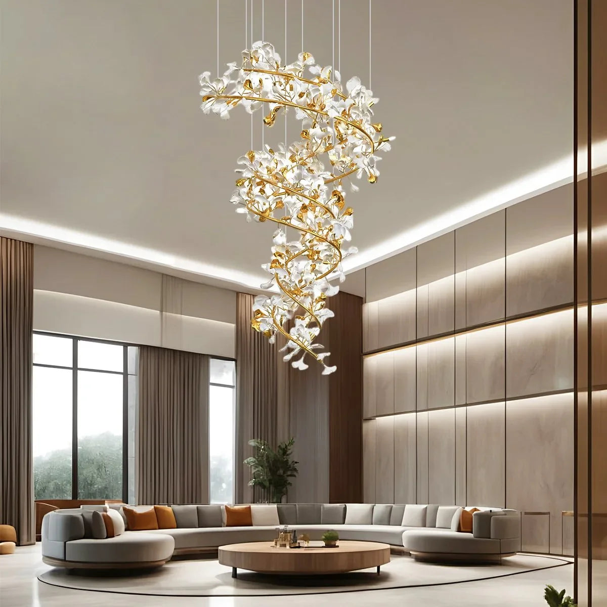 Antizer Gingko Chandelier Q for High Ceiling