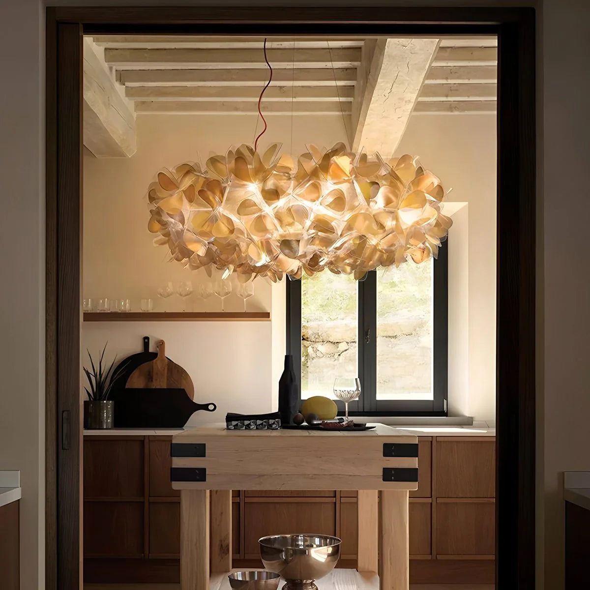 Antizer Italian Creative Petal Chandelier for Bedroom