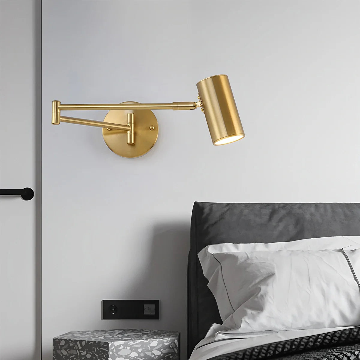Zarvo Swing Arm Wall Sconce for Bedroom
