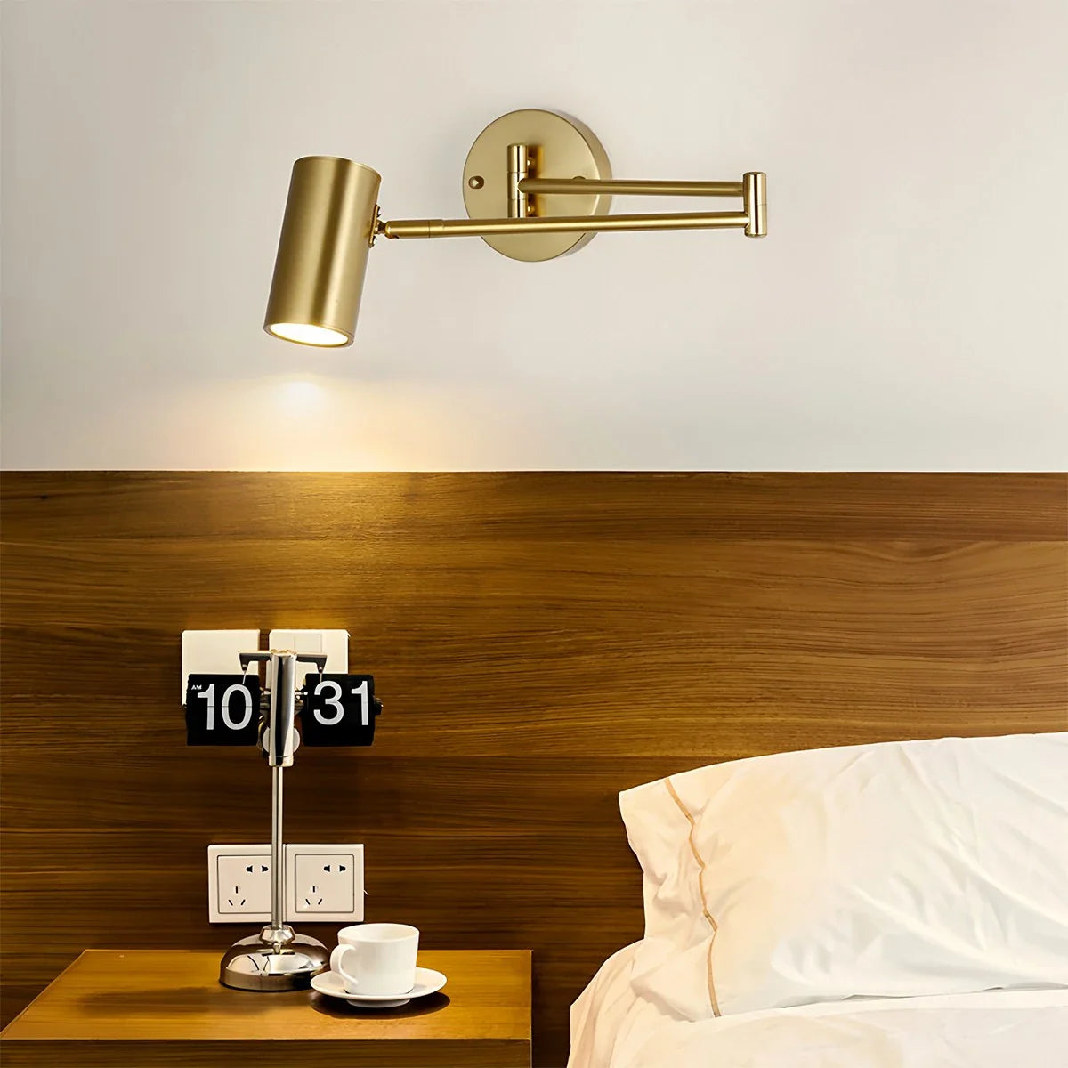 Zarvo Swing Arm Wall Sconce for Bedroom