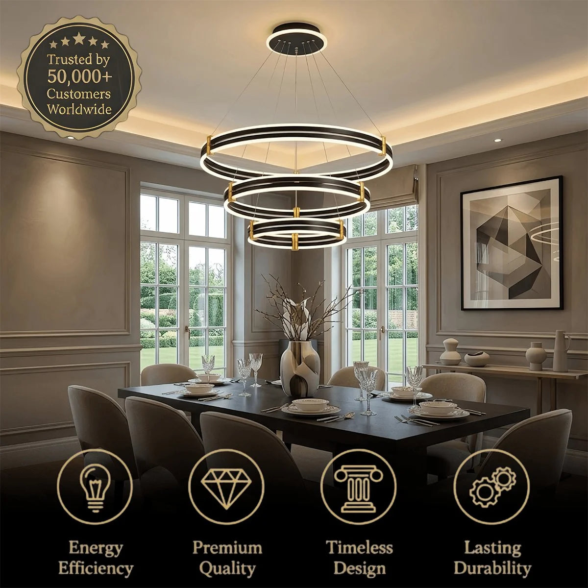 Arcato Modern Tiered Circular Chandelier