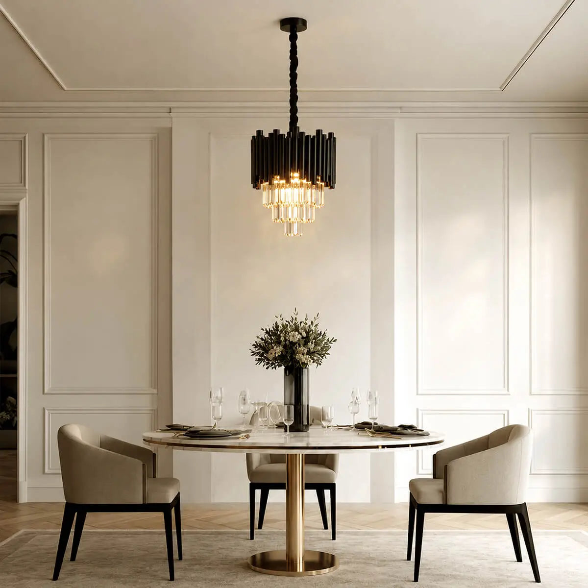 Black Crystal Pendant Light