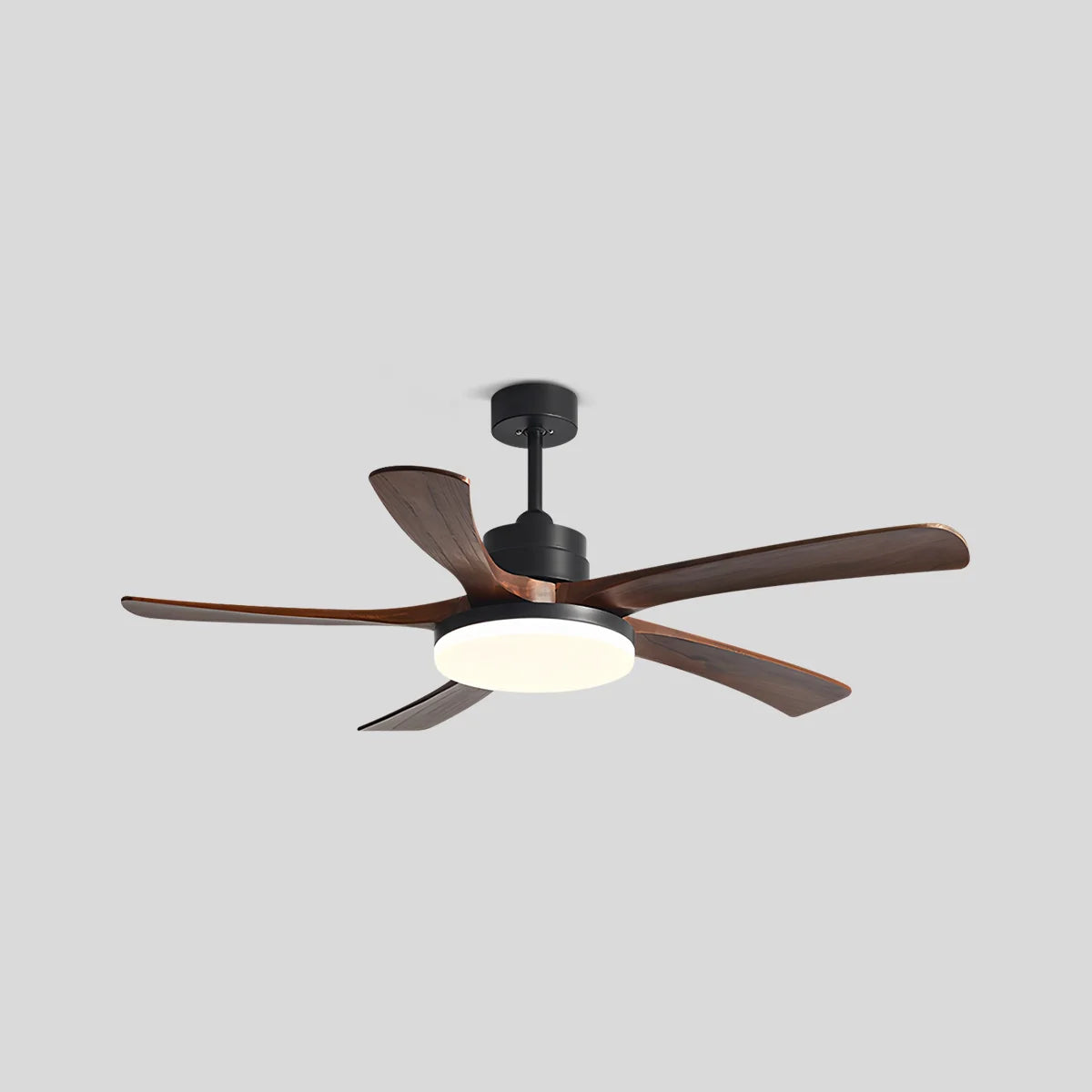 Antizer High Wind Wood Ceiling Fan Light Black+Redwood 5 Blades