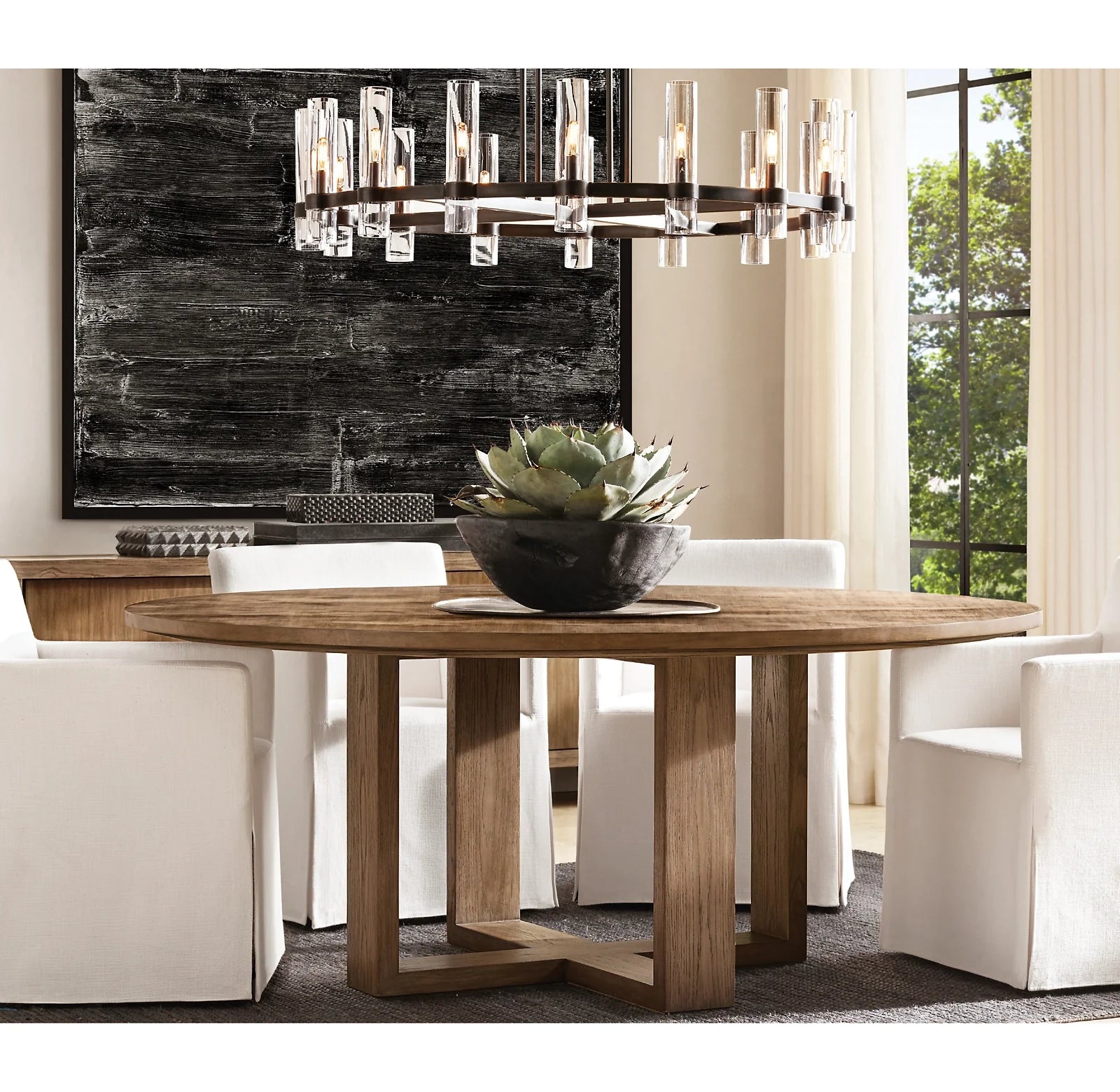 Cylindrical Glass Candle Round Chandelier - Ravelle