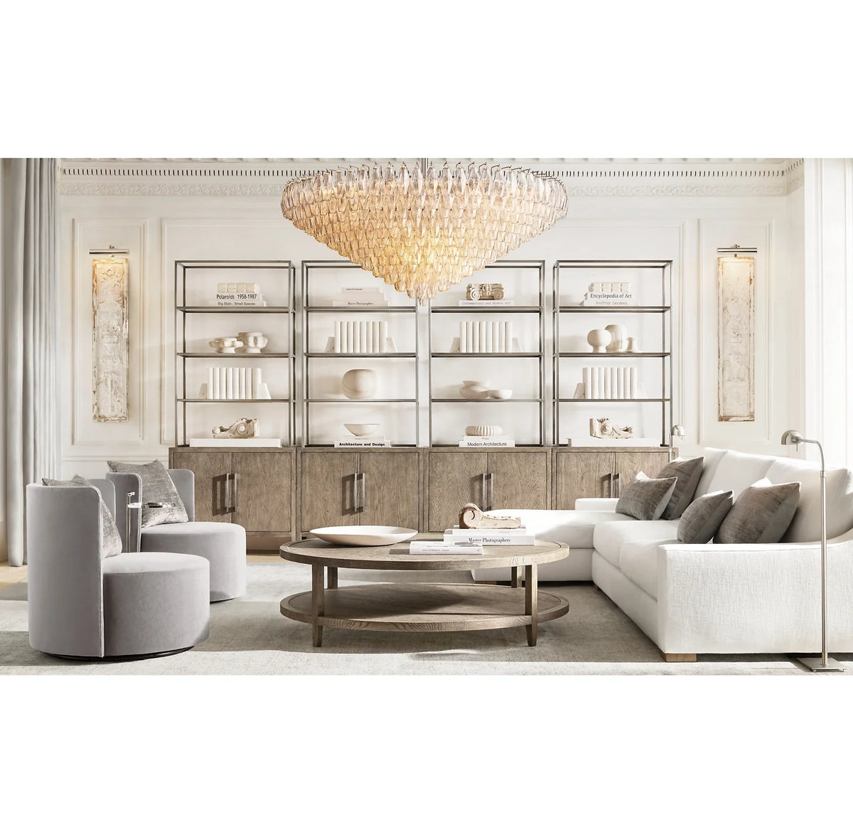 Clear Murano Glass Tiered Chandelier - Chiara