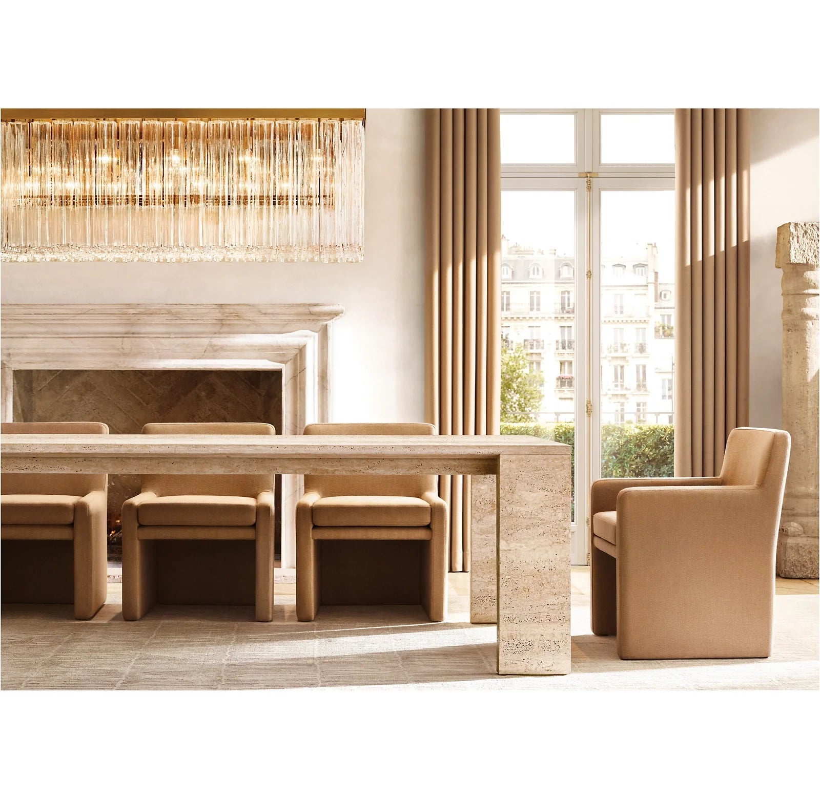 Tronchi Glass Rectangular Chandelier - Cielo