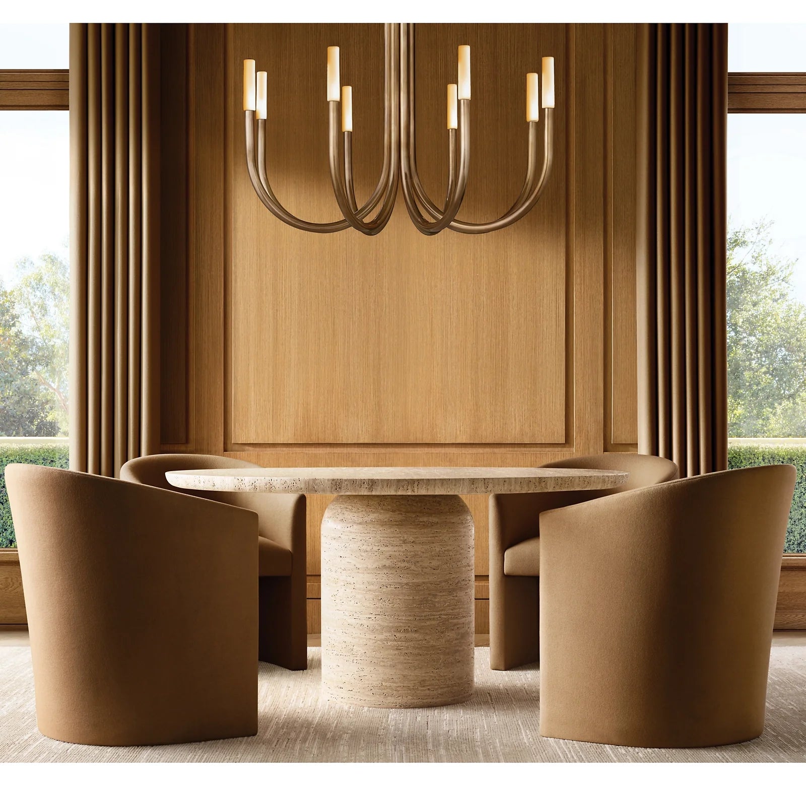 Candlestick Swoop Arm Chandelier - Rousseau