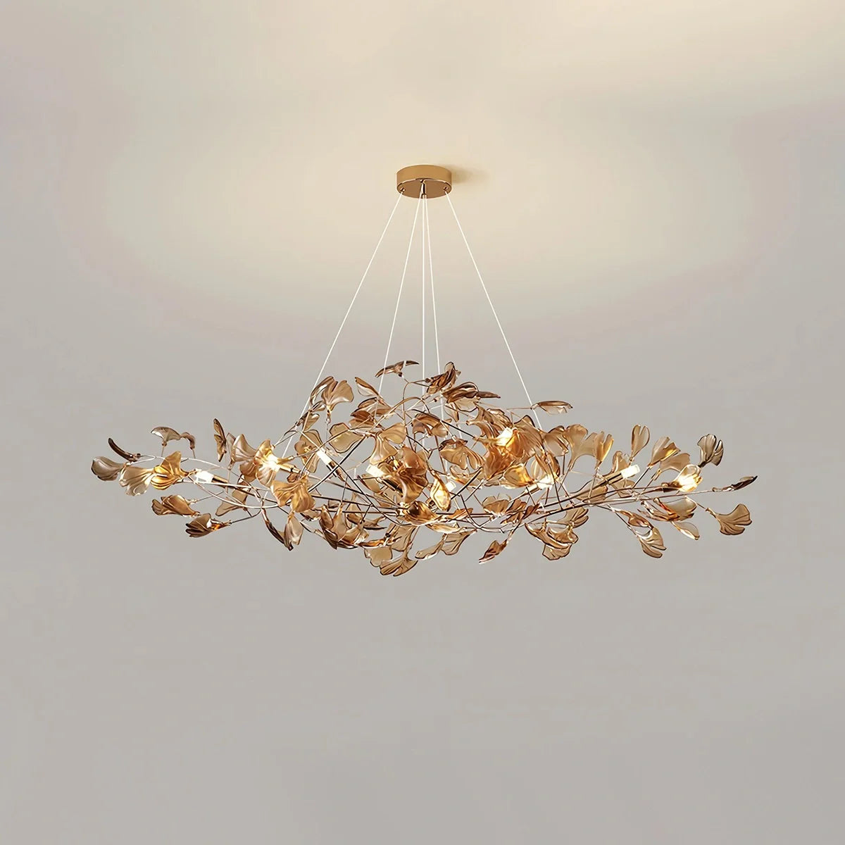 Antizer Acrylic Ginkgo Leaf Chandelier for Dining Area