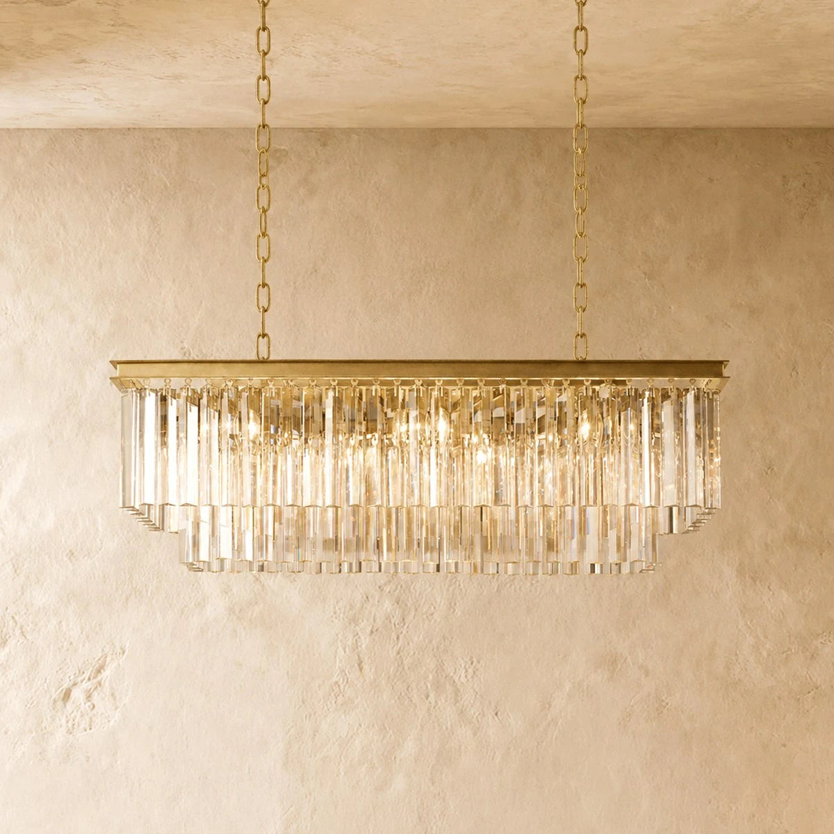 Crystal Prism Rectangular Chandelier - Odeon