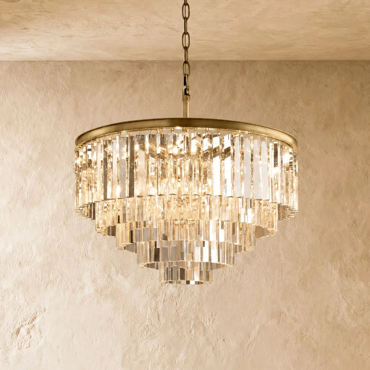 Crystal Prism Tiered Chandelier - Odeon