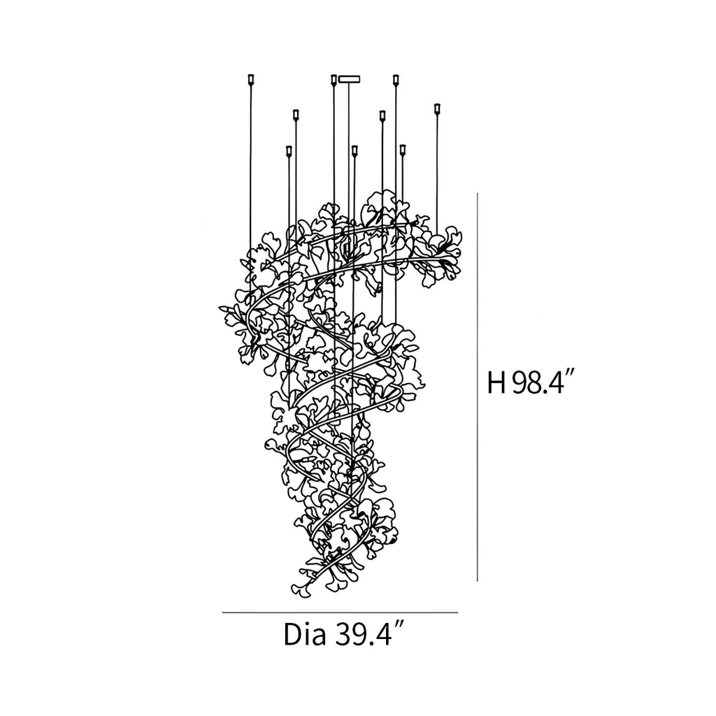 Antizer Gingko Chandelier Q for High Ceiling