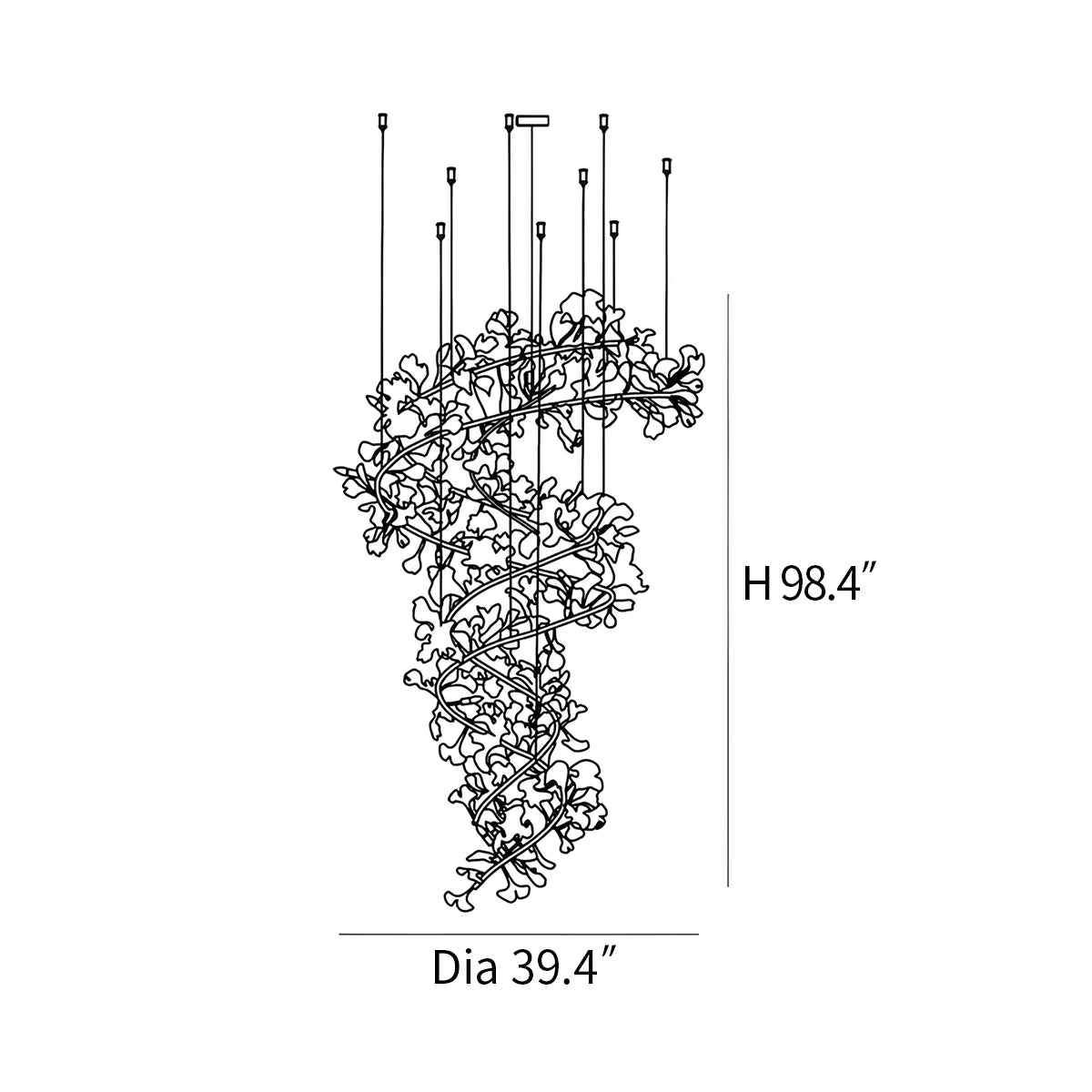 Antizer Gingko Chandelier Q for High Ceiling