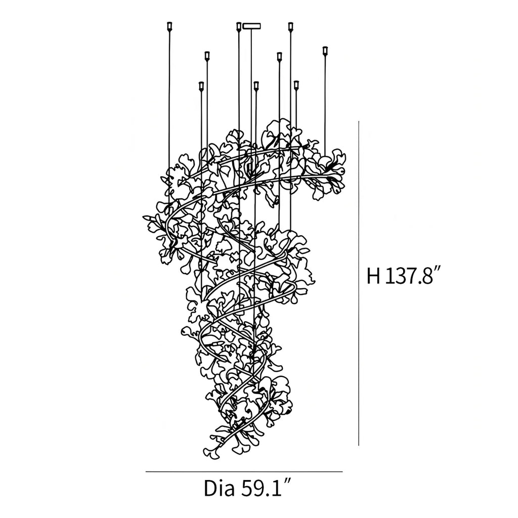 Antizer Gingko Chandelier Q for High Ceiling