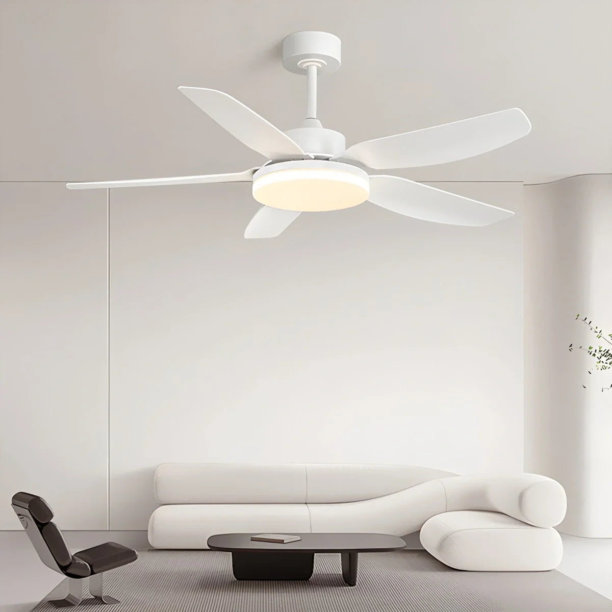 White Remote Control Ceiling Fan Light