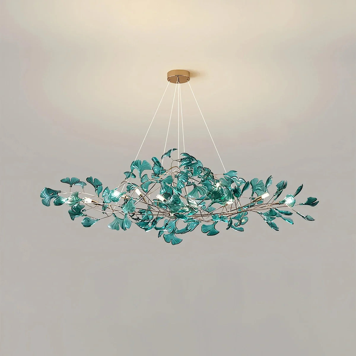 Antizer Acrylic Ginkgo Leaf Chandelier for Dining Area