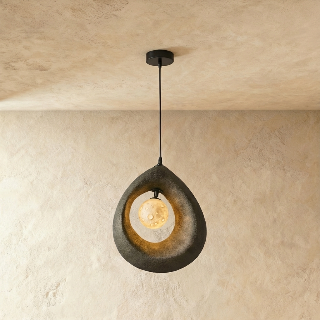 Enso Pendant Light D12.6"(32cm) x H13.8"(35cm) Dark Grey