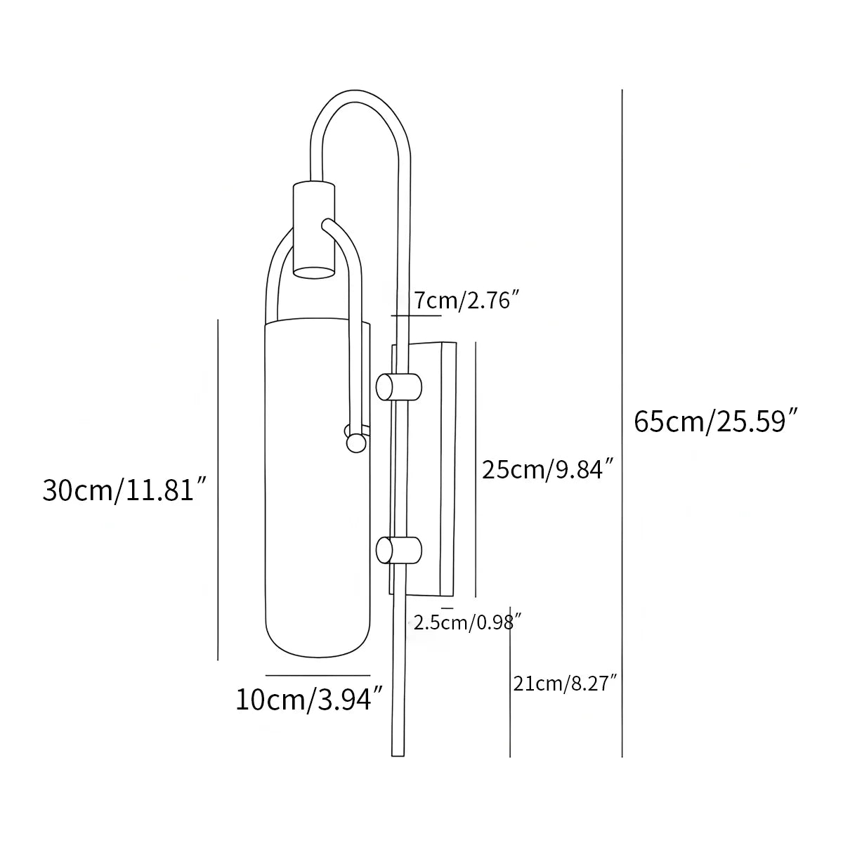 Zarvo Modern Arc Glass Wall Lamp for Bedroom