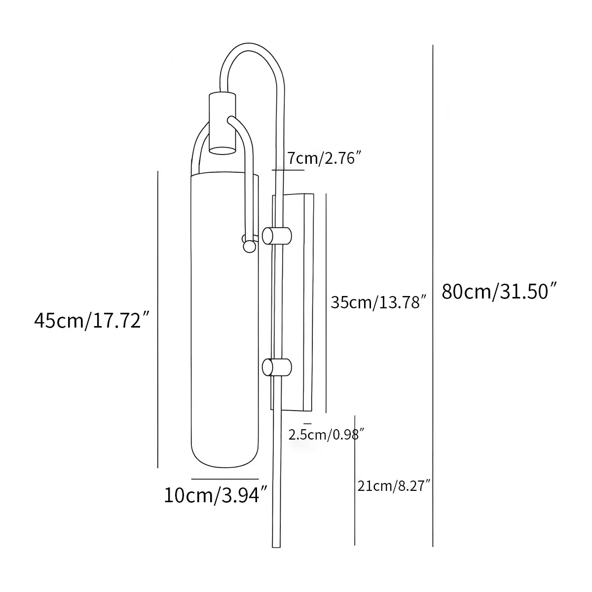 Zarvo Modern Arc Glass Wall Lamp for Bedroom