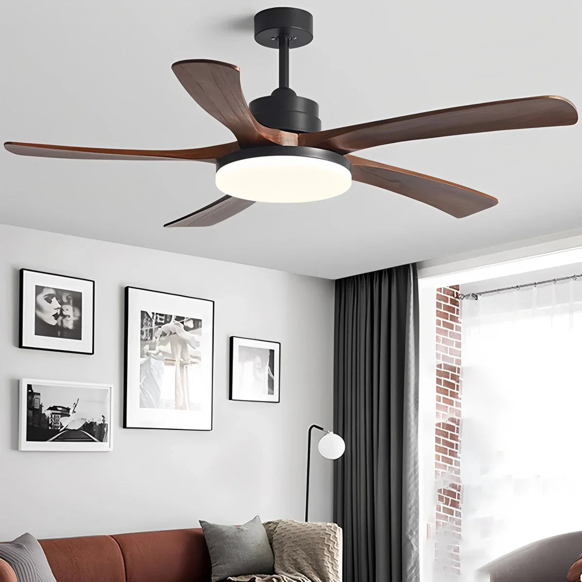 High Wind Wood Ceiling Fan Light