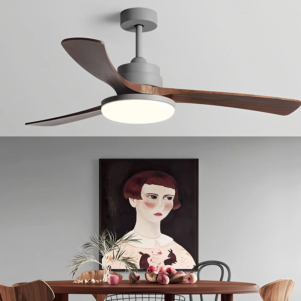 High Wind Wood Ceiling Fan Light