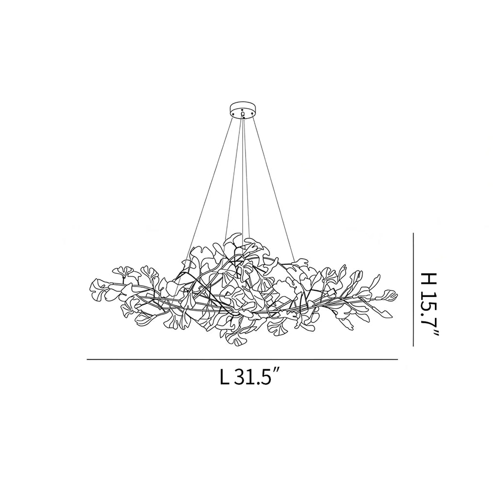 Antizer Acrylic Ginkgo Leaf Chandelier for Dining Area