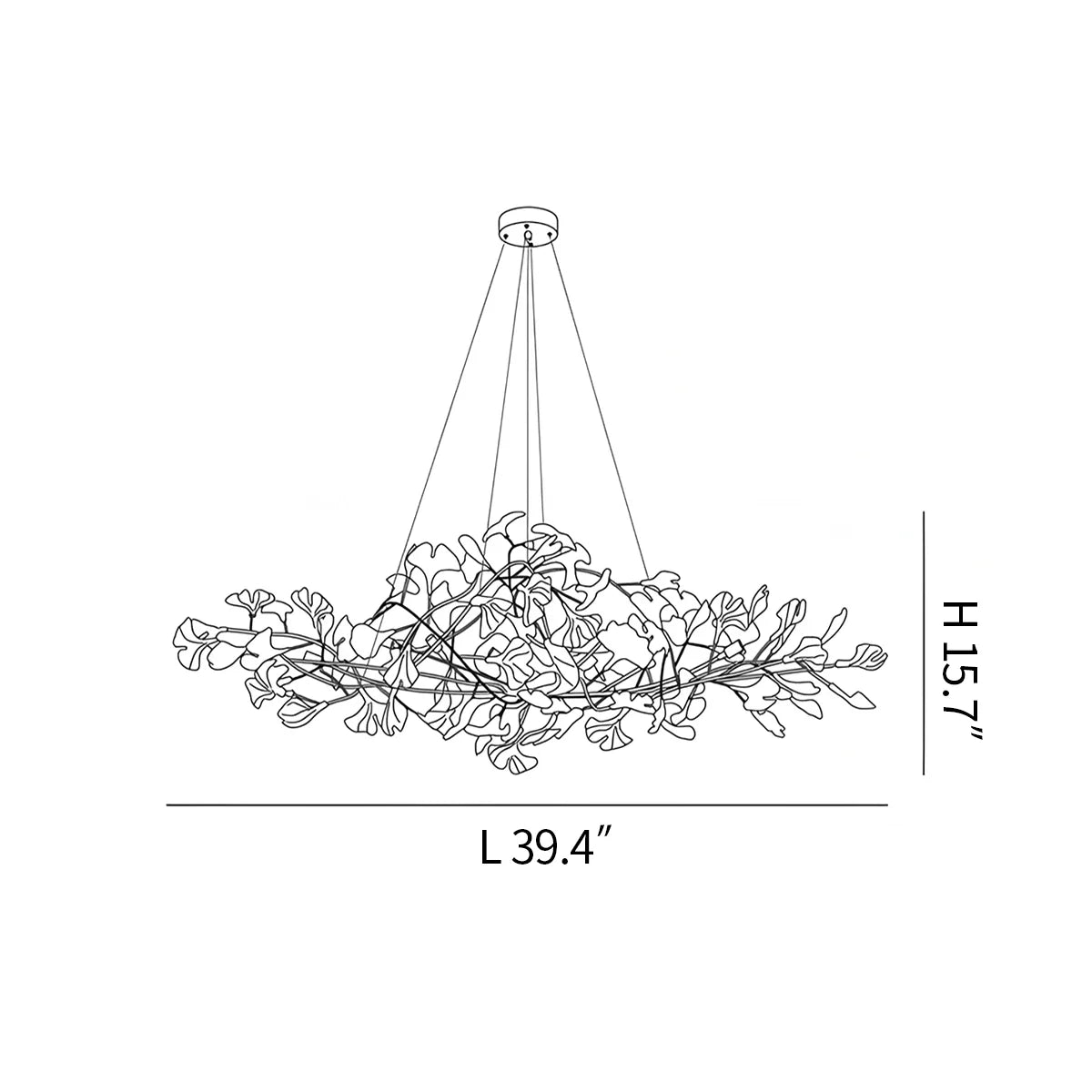 Antizer Acrylic Ginkgo Leaf Chandelier for Dining Area