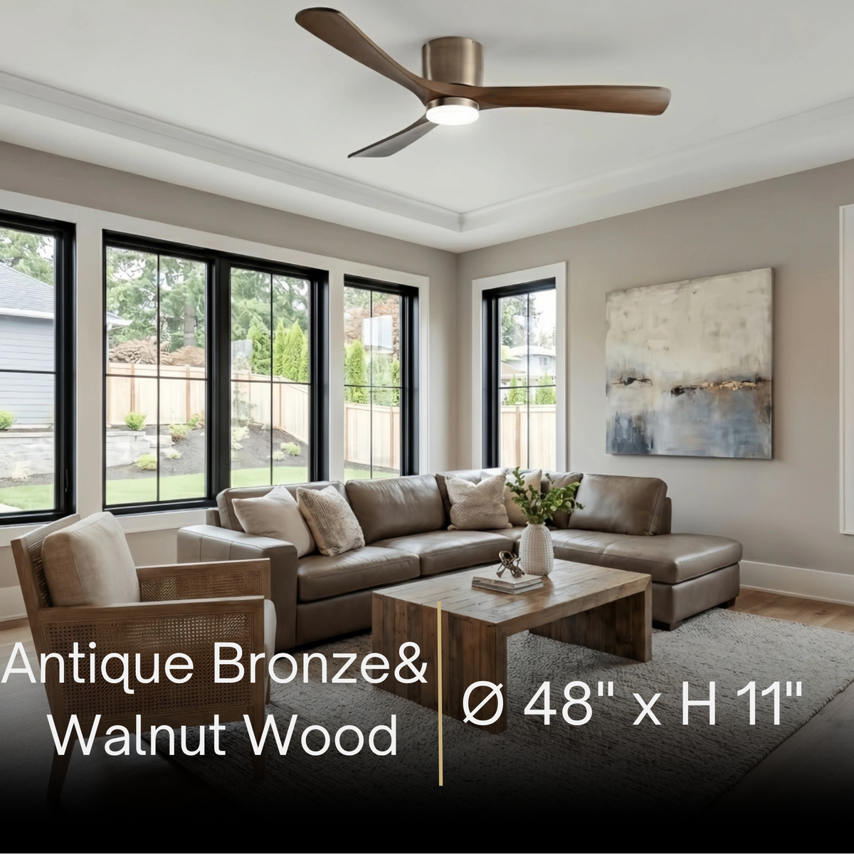 Lunara Nordic Ceiling Fan Light – Wood Clean Lines Quiet Airflow for Living Room