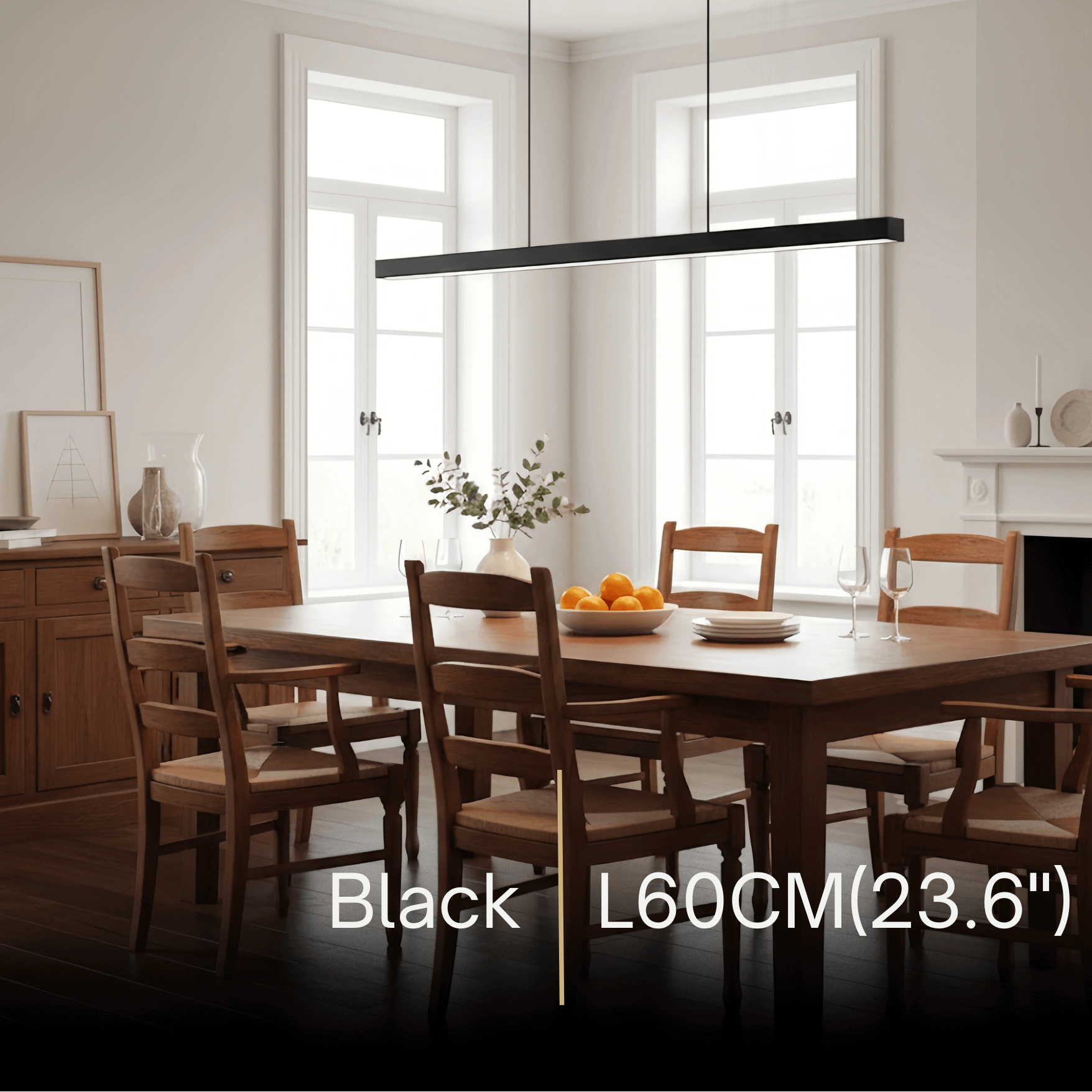 Arcato Minimalist Dimmable Linear Pendant Light – Black or White Acrylic for Dining Room