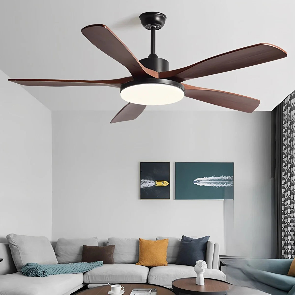 Living Room Minimalist Ceiling Fan with Light