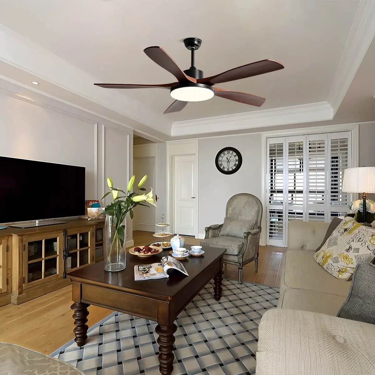 Living Room Minimalist Ceiling Fan with Light