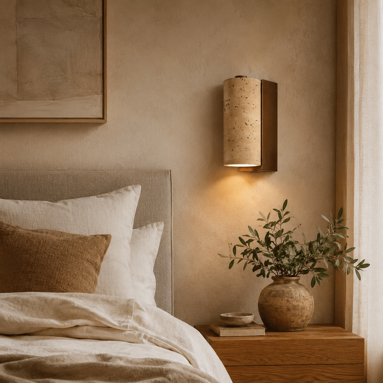 Lurma Travertine Wall Lamp
