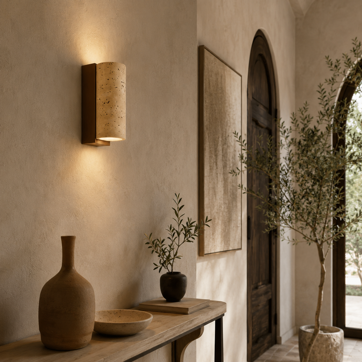 Lurma Travertine Wall Lamp