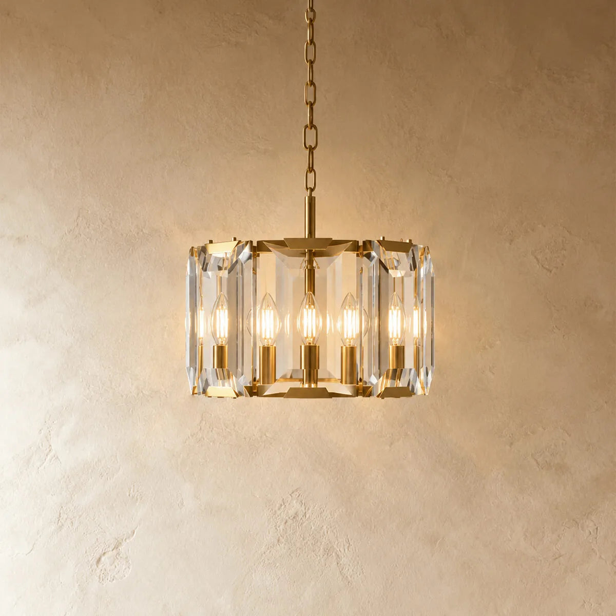 Luxury Brass Crystal Pendant Light