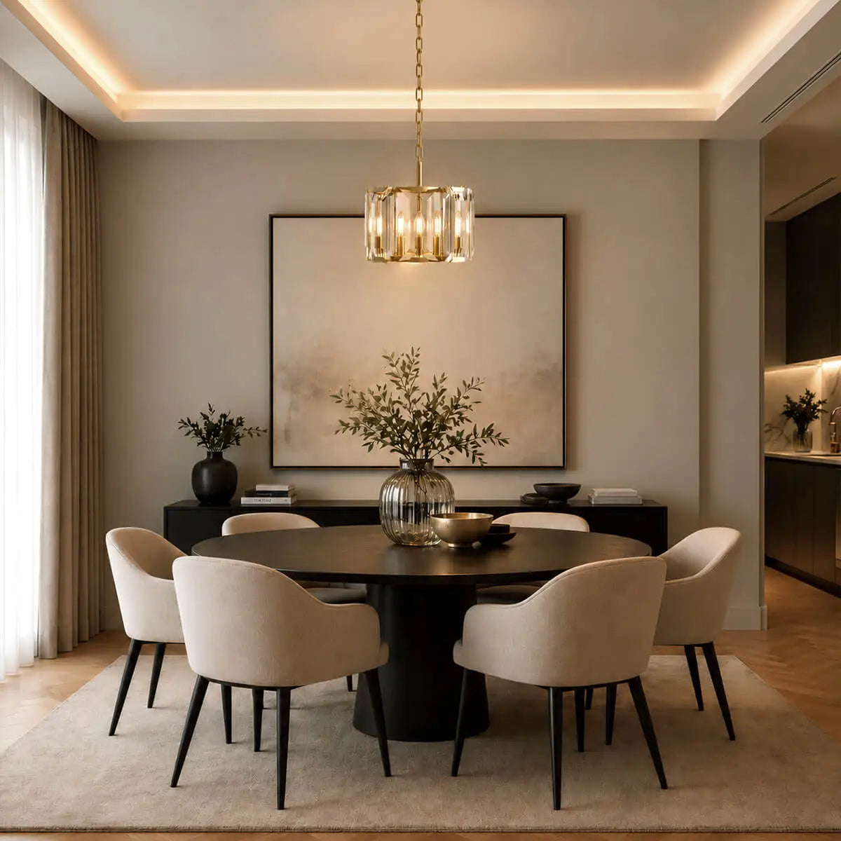 Luxury Brass Crystal Pendant Light