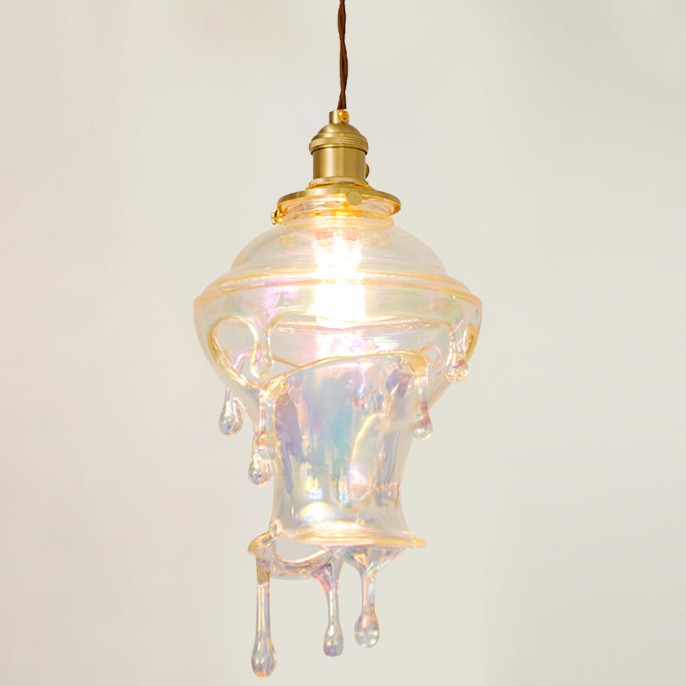 Modern Sculptural Water Droplet Resin Pendant Lamp, Adjustable Height, E14 Bulb Compatible