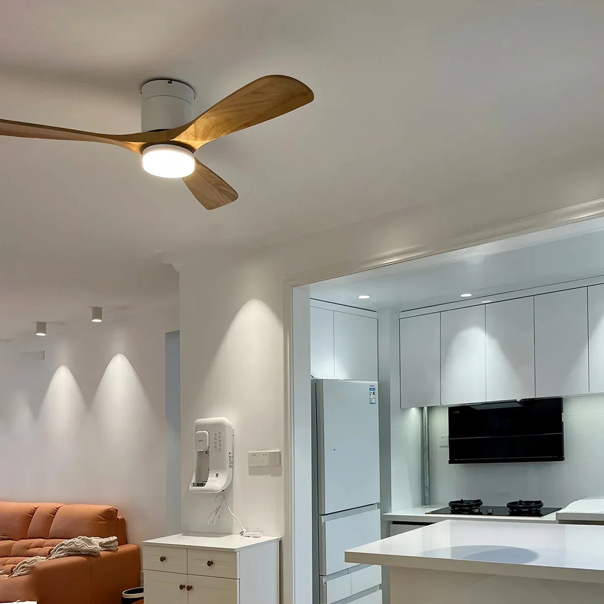 Mid-century Modern Hugger Ceiling Fan Lamp