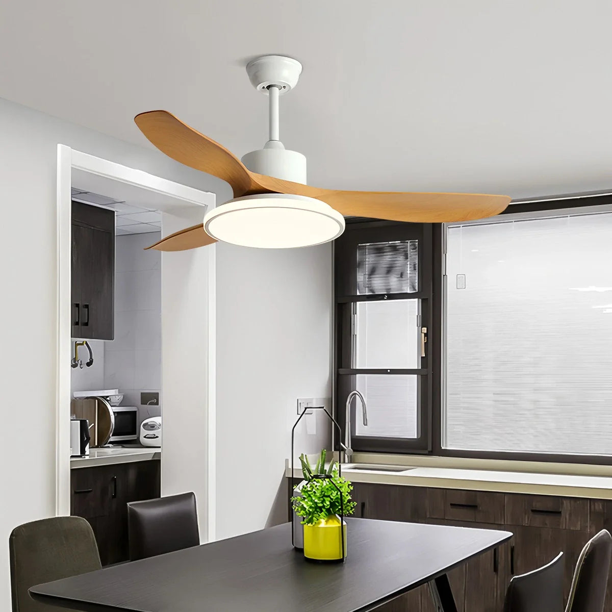 Modern 3 Blade Ceiling Fan with Light