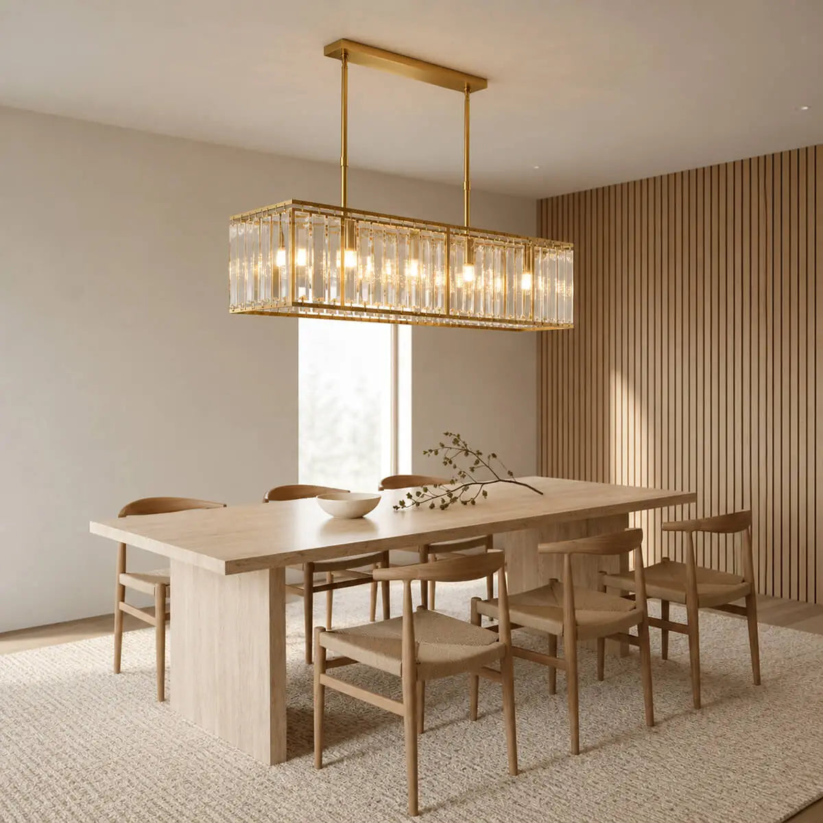 Modern Rectangular Glass Chandelier