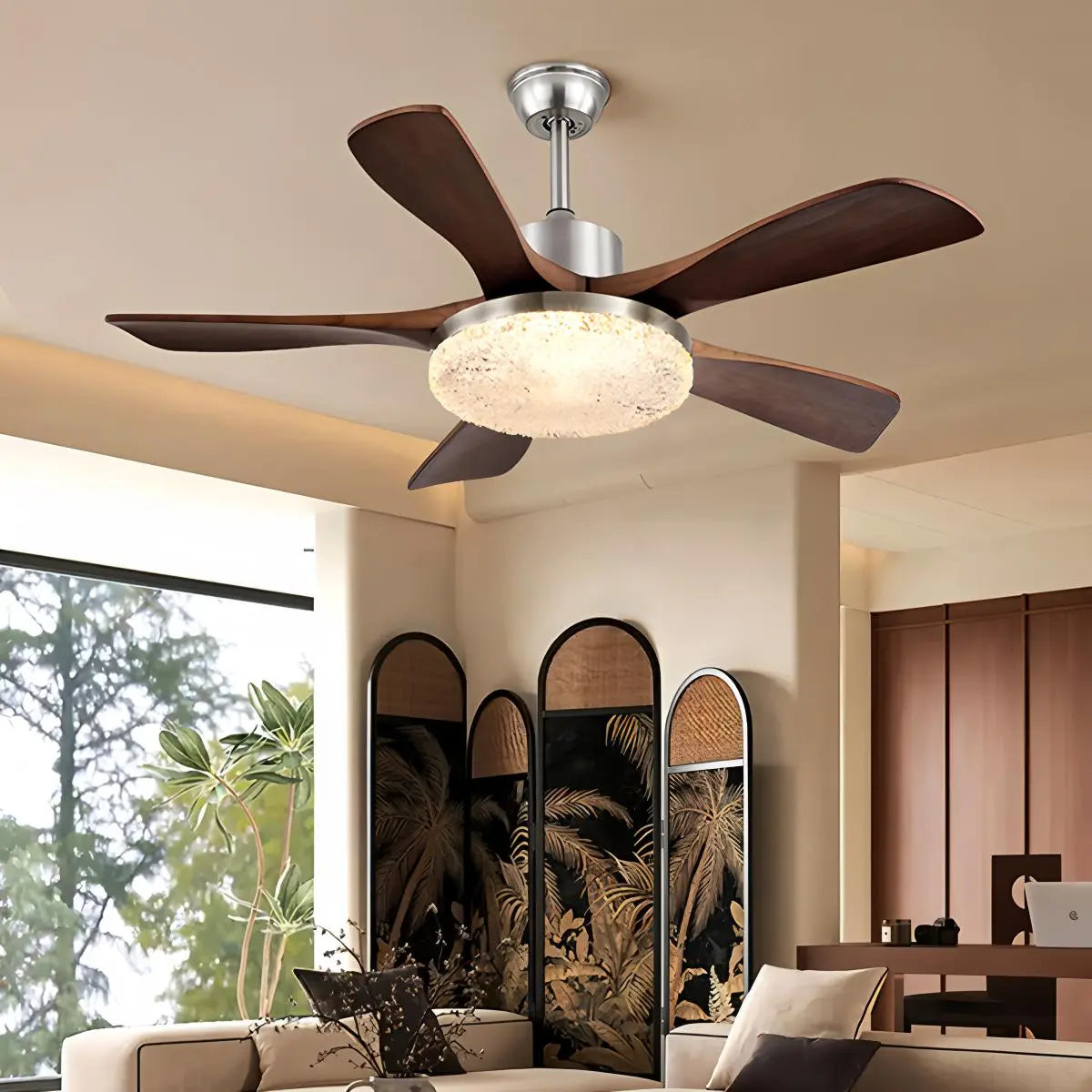 Vintage Luxury Wood Ceiling Fan Light