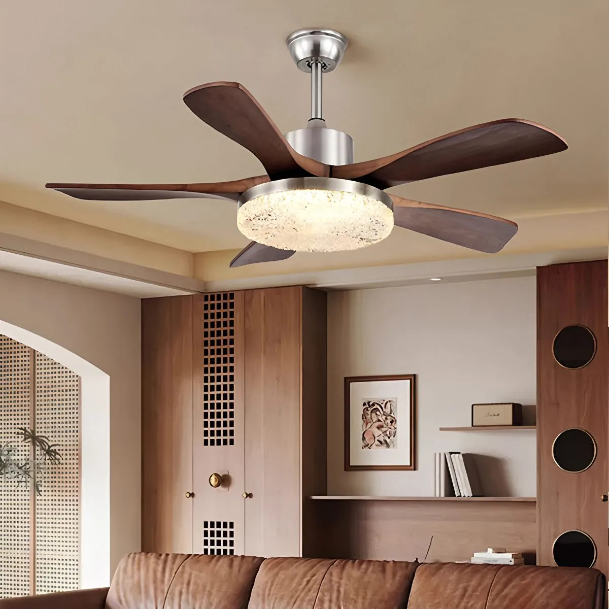 Vintage Luxury Wood Ceiling Fan Light