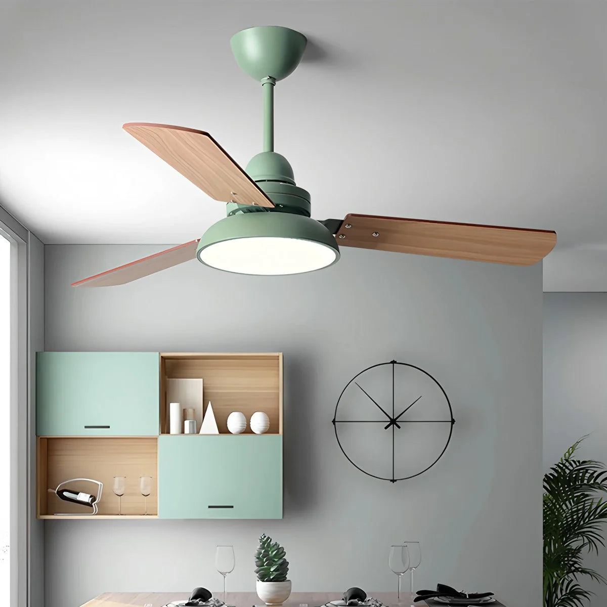 Modern Minimalist Three Leaf Ceiling Fan Light