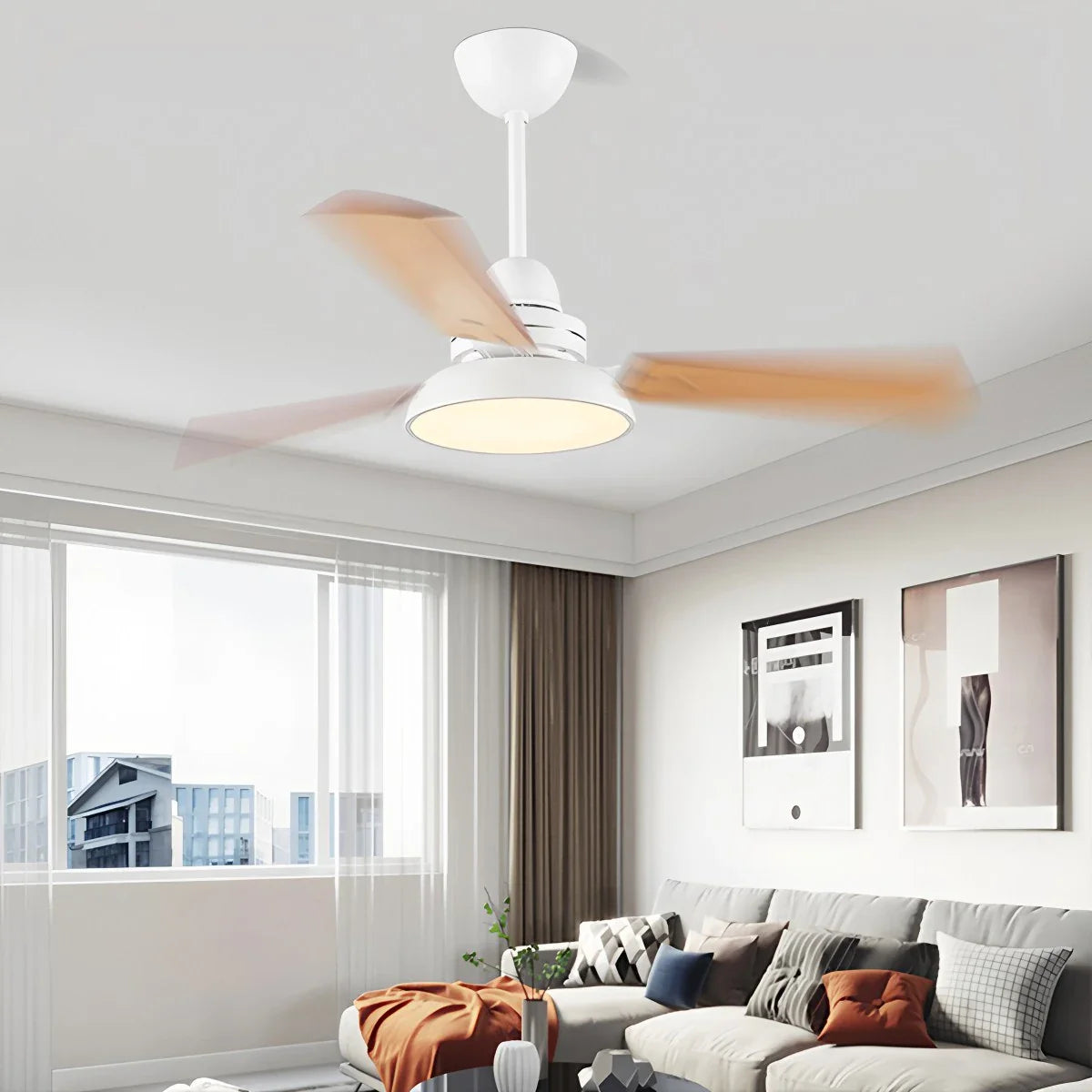 Modern Minimalist Three Leaf Ceiling Fan Light